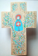 Croix murale vierge à l'enfant